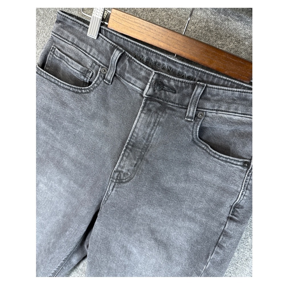 American Eagle Outfitters Mom Jeans Gray‎ Stretch Denim Womens Size 8 R Comfy